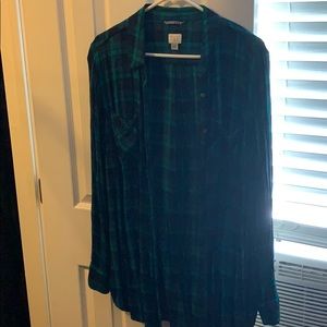 Green and black plaid shirt